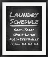 Laundry Schedule Chalkboard Fine Art Print