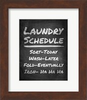 Laundry Schedule Chalkboard Fine Art Print