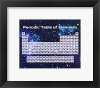 Periodic Table Of Elements Space Theme Framed Print