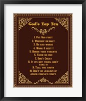 God's Top Ten Brown and Gold Design Fine Art Print