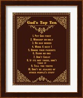 God's Top Ten Brown and Gold Design Fine Art Print