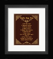God's Top Ten Brown and Gold Design Fine Art Print