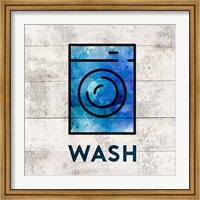 Laundry Sign White Wood Background - Wash Fine Art Print