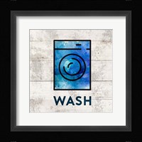 Laundry Sign White Wood Background - Wash Fine Art Print