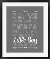 Hold Him A Little Longer - Gray Fine Art Print