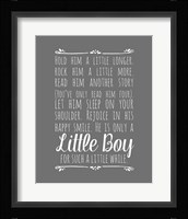 Hold Him A Little Longer - Gray Fine Art Print