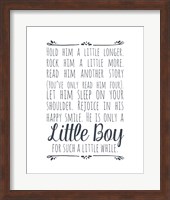 Hold Him A Little Longer - White Fine Art Print