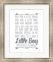 Hold Him A Little Longer - White Fine Art Print