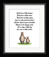 Hold Him A Little Longer Bear And Cub White Fine Art Print