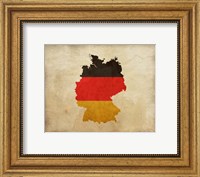 Map with Flag Overlay Germany Fine Art Print