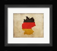 Map with Flag Overlay Germany Fine Art Print