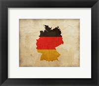 Map with Flag Overlay Germany Framed Print