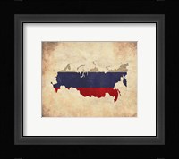 Map with Flag Overlay Russia Fine Art Print