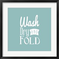 Wash Dry And Fold Blue Background Fine Art Print
