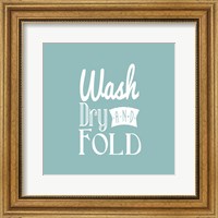 Wash Dry And Fold Blue Background Fine Art Print