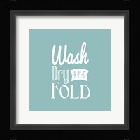 Wash Dry And Fold Blue Background Fine Art Print