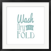 Wash Dry And Fold Blue Text Fine Art Print