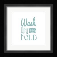 Wash Dry And Fold Blue Text Fine Art Print