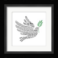 Names of Jesus Dove Silhouette White Fine Art Print