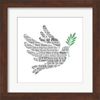 Names of Jesus Dove Silhouette White Fine Art Print