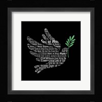 Names of Jesus Dove Silhouette Black Fine Art Print