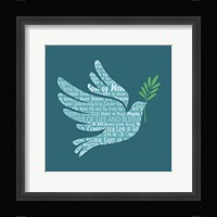 Names of Jesus Dove Silhouette Blue Fine Art Print