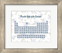 Periodic Table Of The Elements Blue Floral Fine Art Print
