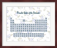Periodic Table Of The Elements Blue Floral Fine Art Print