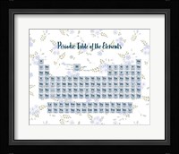Periodic Table Of The Elements Blue Floral Fine Art Print