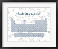 Periodic Table Of The Elements Blue Floral Fine Art Print