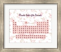 Periodic Table Of The Elements Pink Floral Fine Art Print