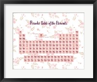Periodic Table Of The Elements Pink Floral Framed Print