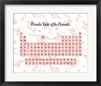 Periodic Table Of The Elements Pink Floral Framed Print