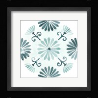Aqua Medallions I Framed Print