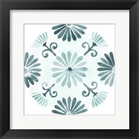 Aqua Medallions I Framed Print