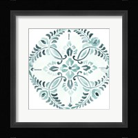 Aqua Medallions IV Framed Print