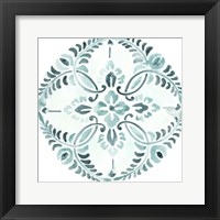 Aqua Medallions IV Framed Print