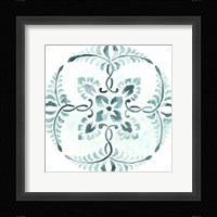 Aqua Medallions VI Framed Print