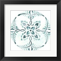 Aqua Medallions VI Framed Print