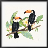 Tropical Fun Bird I Leaves Fine Art Print