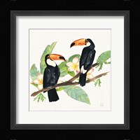 Tropical Fun Bird I Leaves Fine Art Print