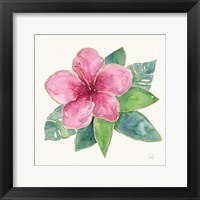 Tropical Fun Flowers III with Gold Framed Print