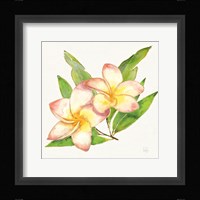 Tropical Fun Flowers I with Gold Framed Print