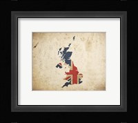 Map with Flag Overlay United Kingdom Fine Art Print