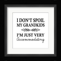 I Don't Spoil My Grandkids Leaf Design White Fine Art Print