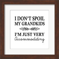 I Don't Spoil My Grandkids Leaf Design White Fine Art Print