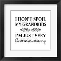 I Don't Spoil My Grandkids Leaf Design White Fine Art Print