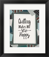 Quilting Makes Me Sew Happy Green Fine Art Print