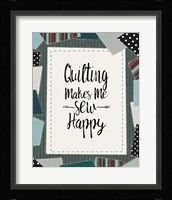 Quilting Makes Me Sew Happy Green Fine Art Print