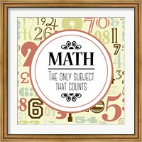 Math The Only Subject That Counts Red Fine Art Print